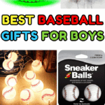 Fun and unique baseball gift ideas for boys featuring sports lights, decor, and toys with caption reading Best Baseball Gifts for Boys.