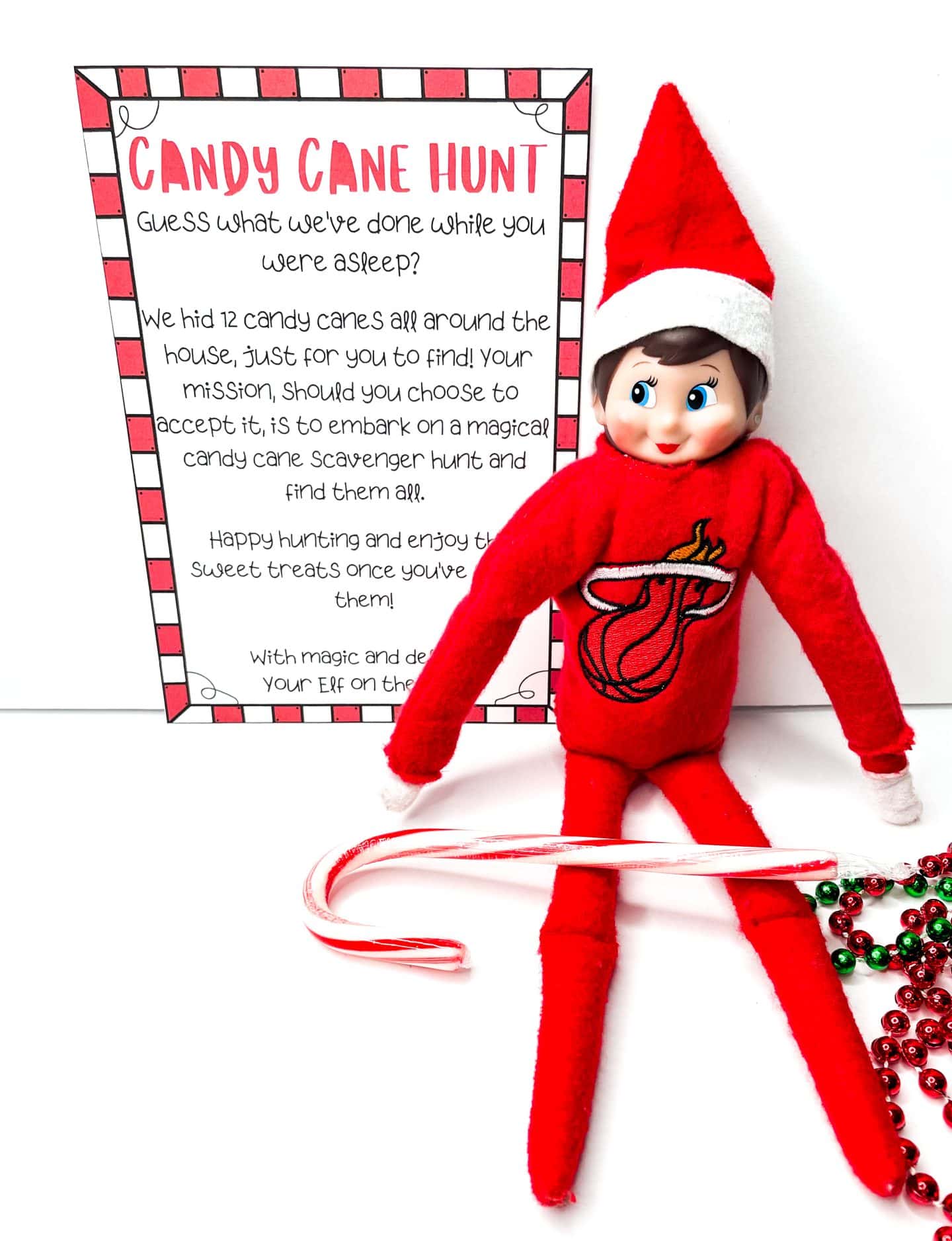 elf candy cane hunt printable