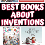 collage of the best books about inventions for children