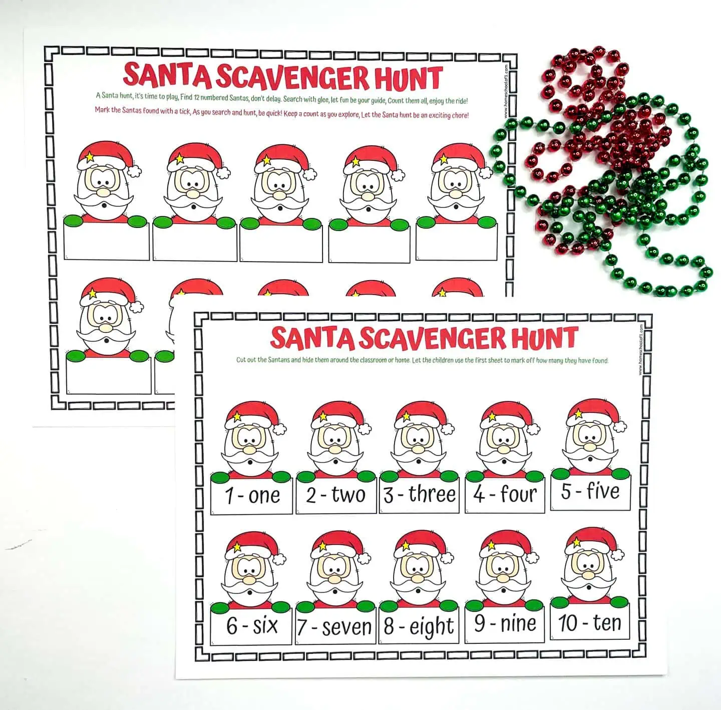 santa scavenger hunt printable