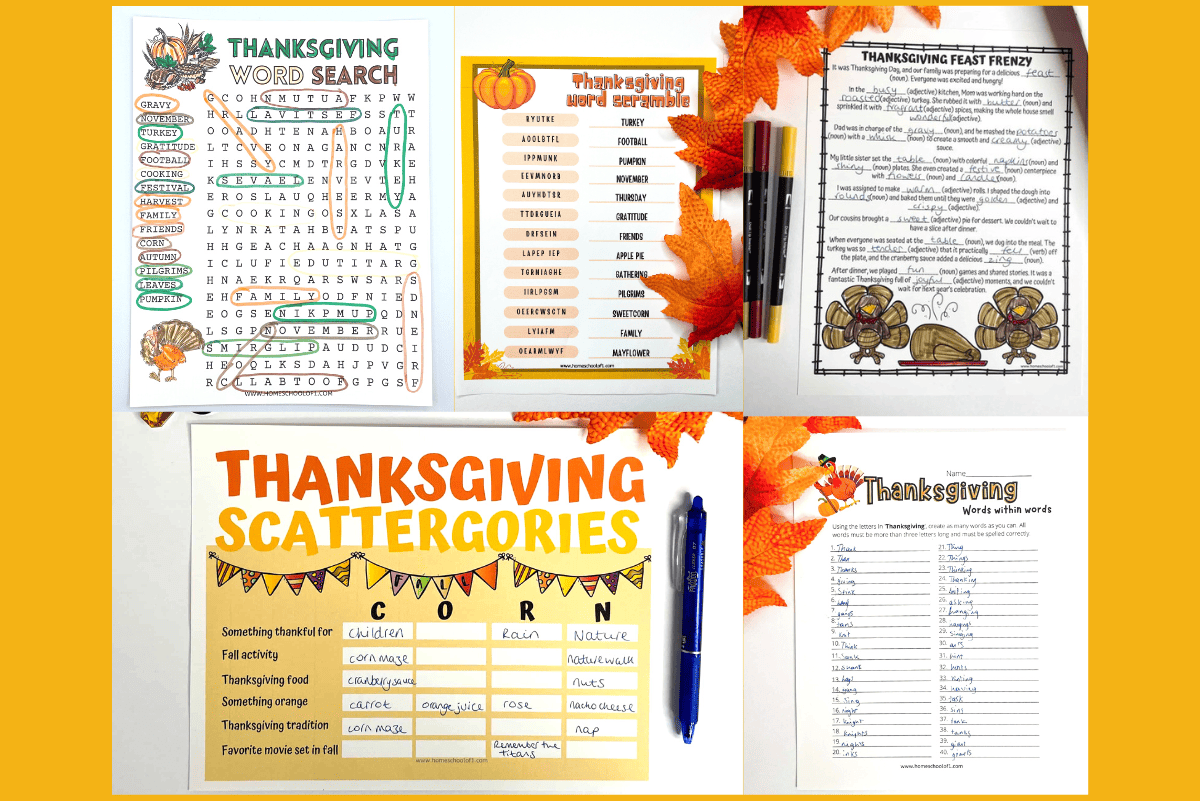 thanksgiving word games