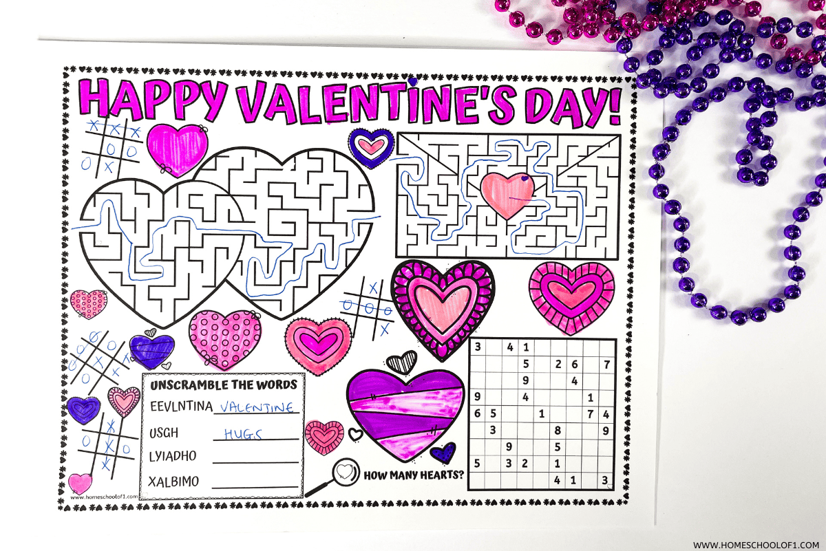 FREE VALENTINES DAY PLACEMATS