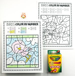 Free Bird Color by Number Printables for Preschoolers