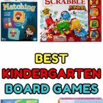 Educational board games for kindergarteners including cooperative, matching, and word recognition games for ages 5 and up.