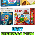 Top kindergarten board games like Hoot Owl Hoot, Scrabble Junior, and Zingo that support early reading and matching skills.