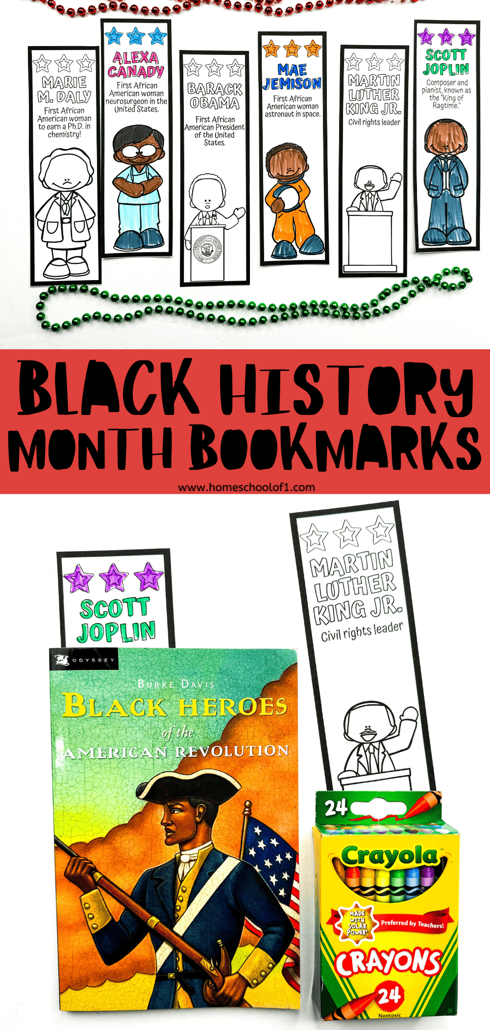 Colorable Black History Month Bookmarks By EducationalLea