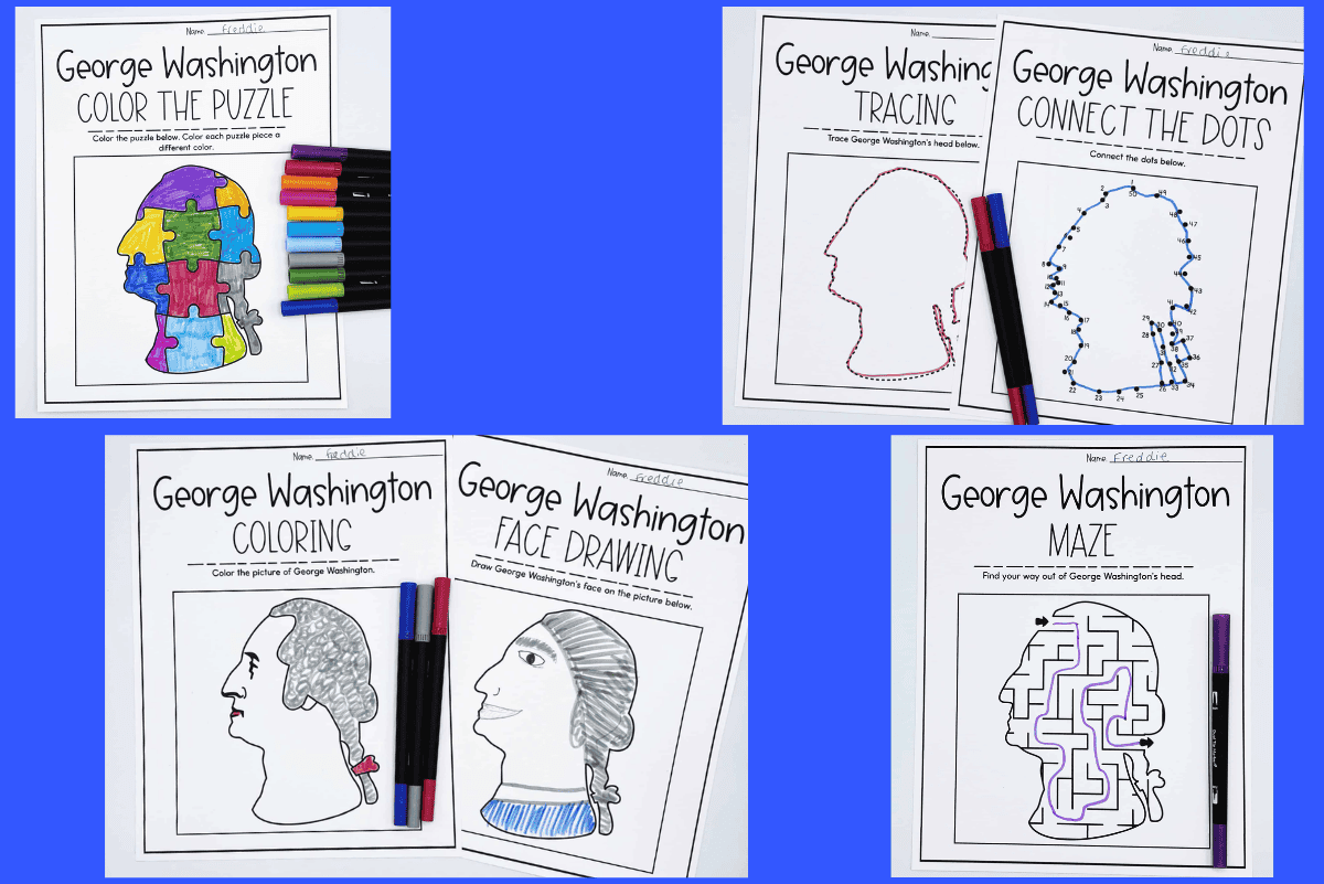 Free George Washington Kindergarten Worksheets