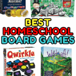 Best board games for homeschool learning at home, including strategy, history, science, and spelling-based games for kids.