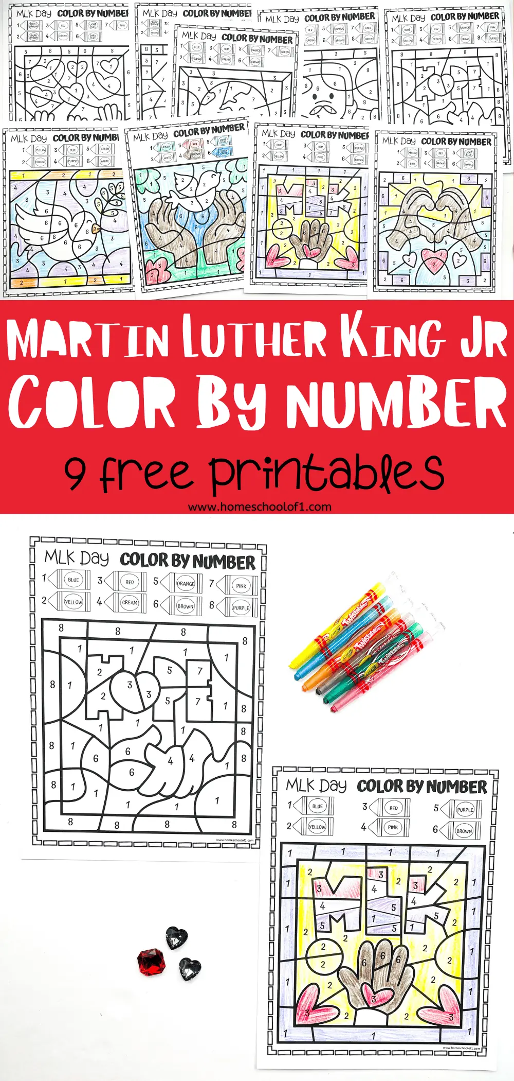 martin luther king jr color by number