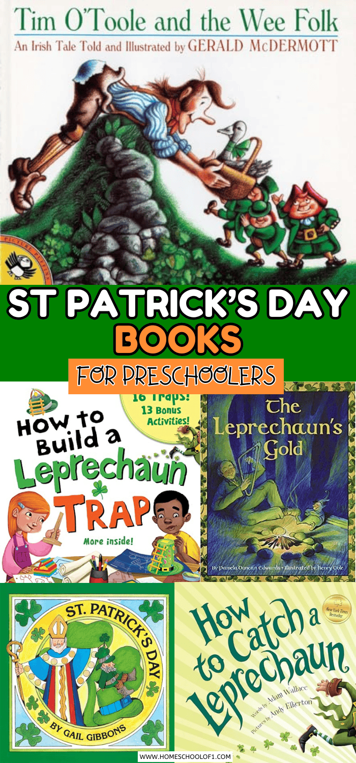 St. Patrick’s Day books for preschoolers featuring leprechaun stories, Irish tales, and holiday picture books for young kids.

