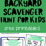 Backyard Scavenger hunt printable