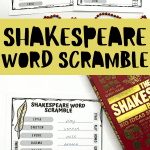 Shakespeare word scramble printable