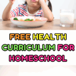 Young children practicing fitness and nutrition skills through a free health curriculum for homeschool families