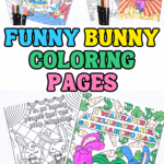 funny bunny coloring pages for teens free printable sheets
