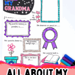 All About My Grandma worksheet—one of our free Grandparents Day printables with prompts for drawing, writing, and coloring.