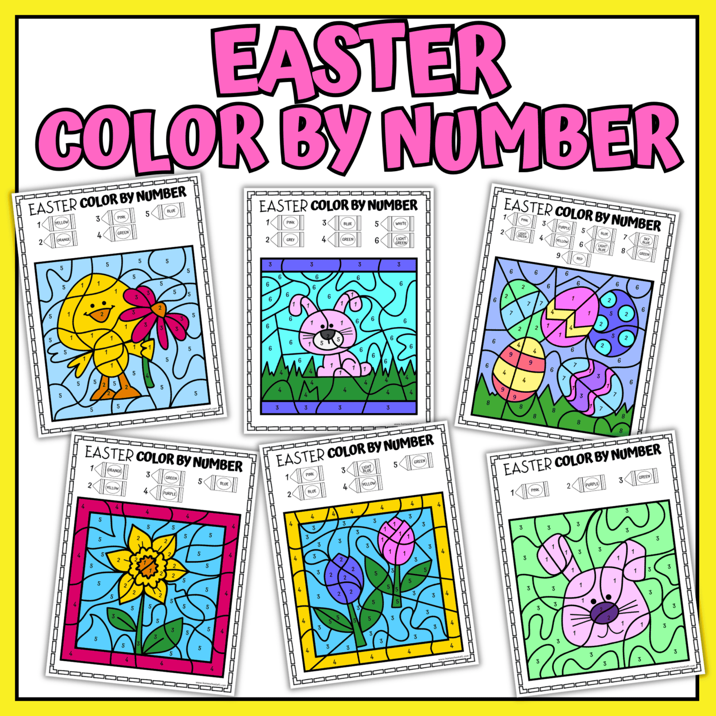 easter color by number