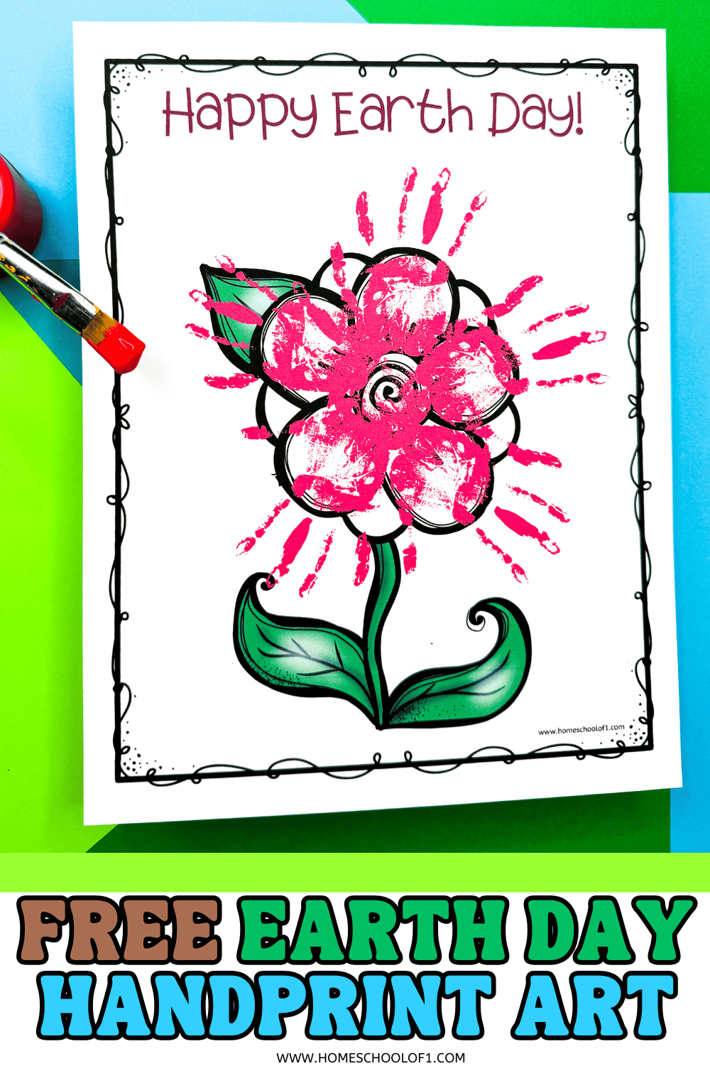 earth day handprint art flower craft for kids