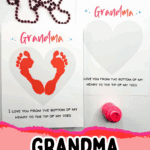 Footprint art printable for Grandma—heartfelt Grandparents Day activity with space for painting footprints and writing a sweet message.