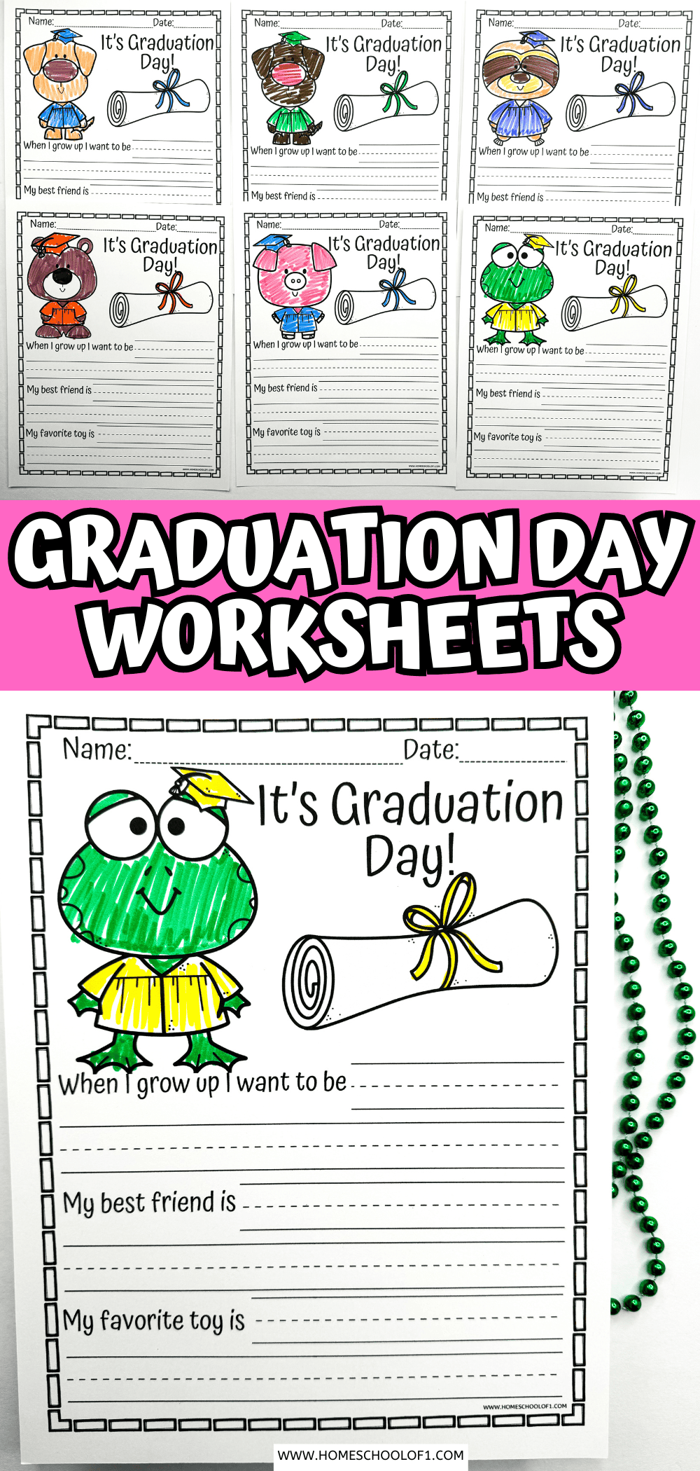 Preschool Graduation Worksheet Math Kindergarten Graduation Worksheet (Free Writing Prompts)