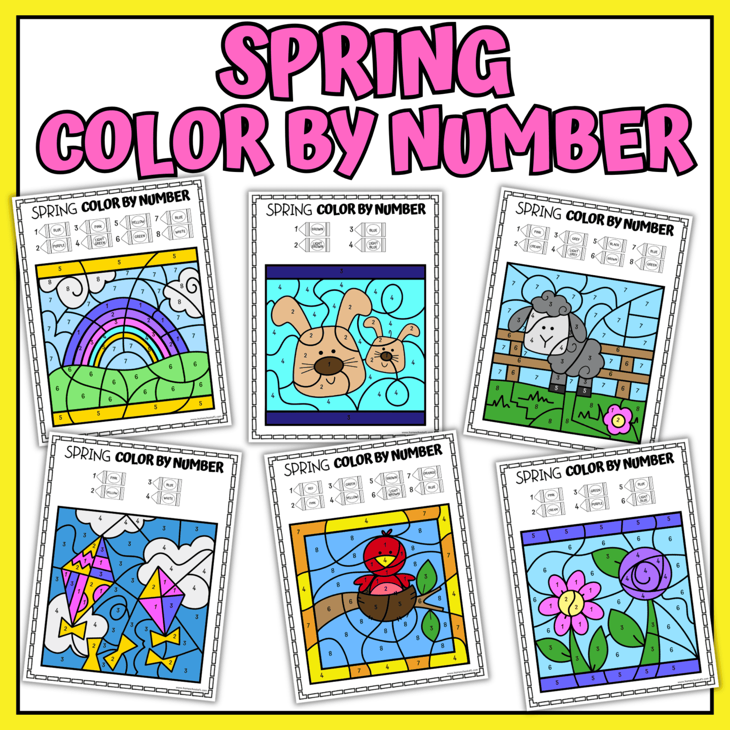 spring color by number