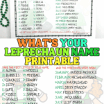 Whatโs your leprechaun name printable with letter chart and birth month chart to create a silly St Patrickโs Day name