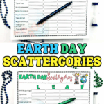 earth day scattergories free printable game sheets for kids and classroom