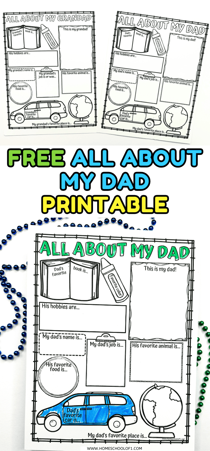 All About My Dad Printable (Free Father’s Day Worksheet for Kids)