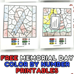 free memorial day color by number printables