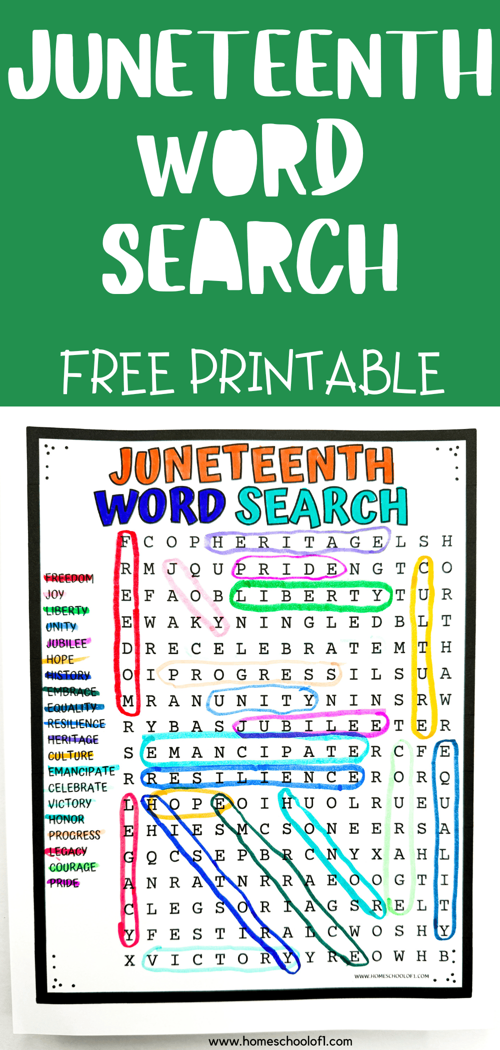Free Printable Juneteenth Word Search Free Printable Juneteenth Word Search