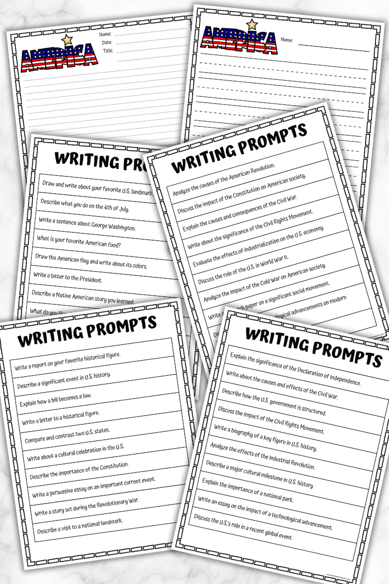 50 states writing prompts