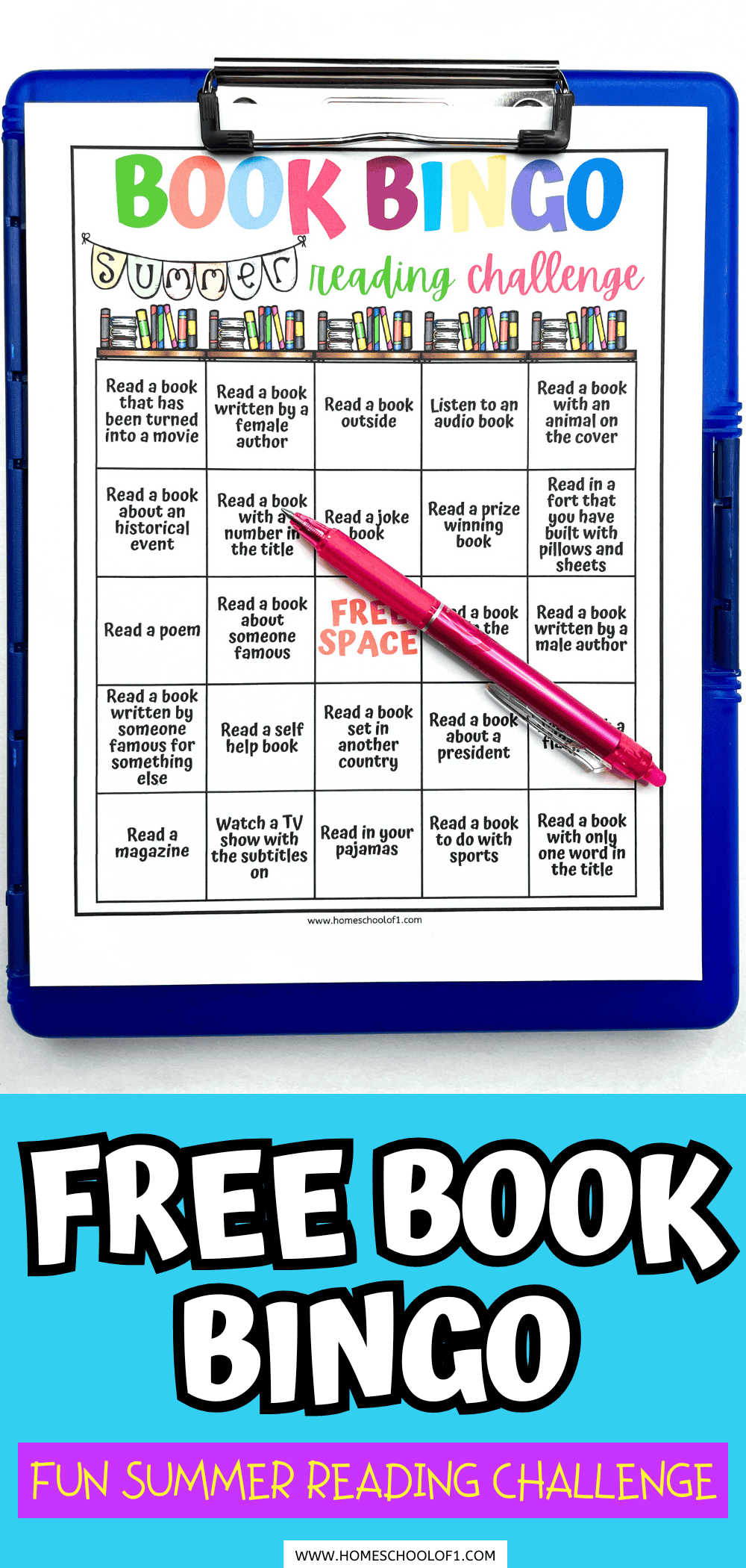 Summer Reading Bingo Sheet for Kids (Free Printable Challenge)