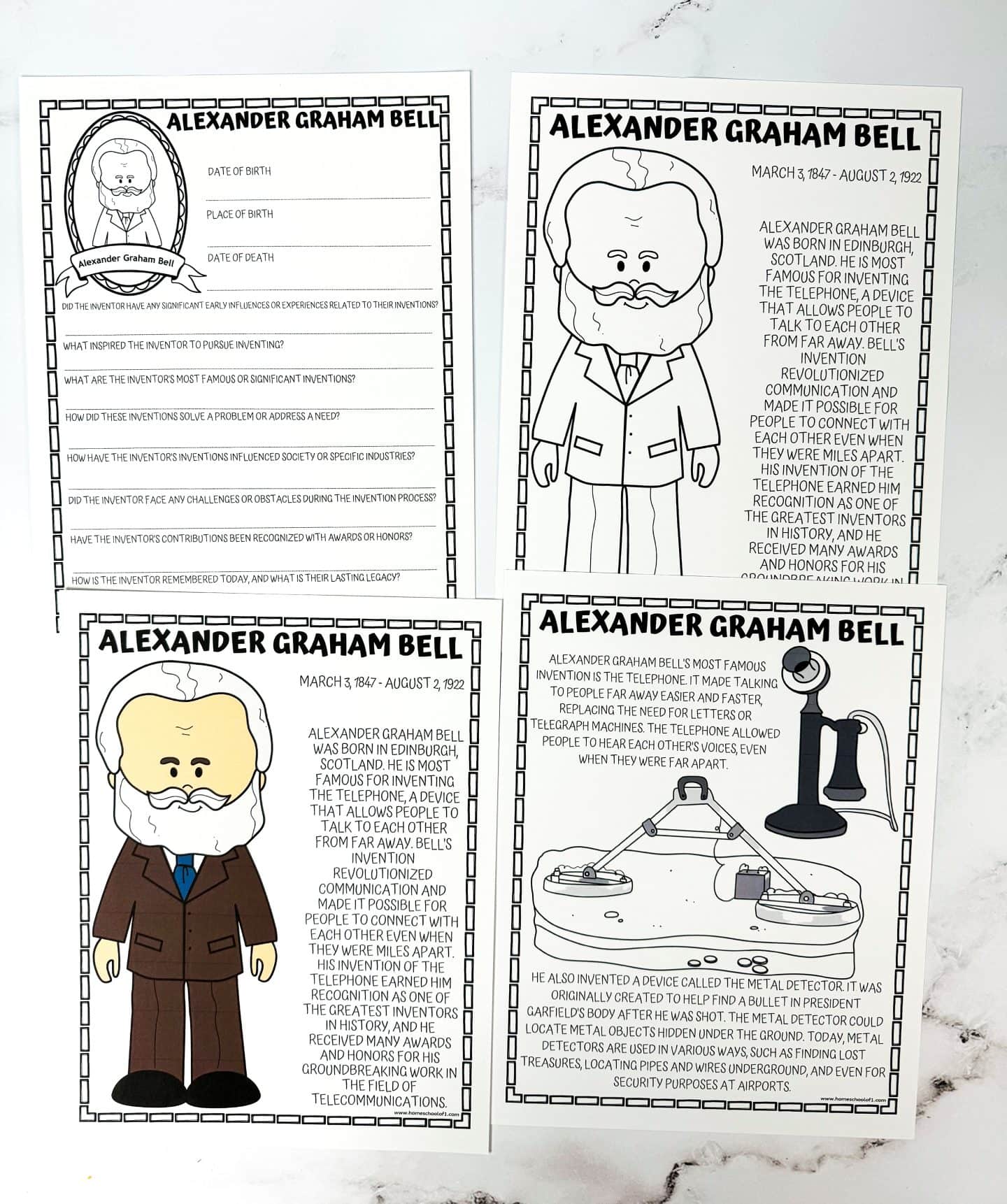 alexander graham bell worksheets