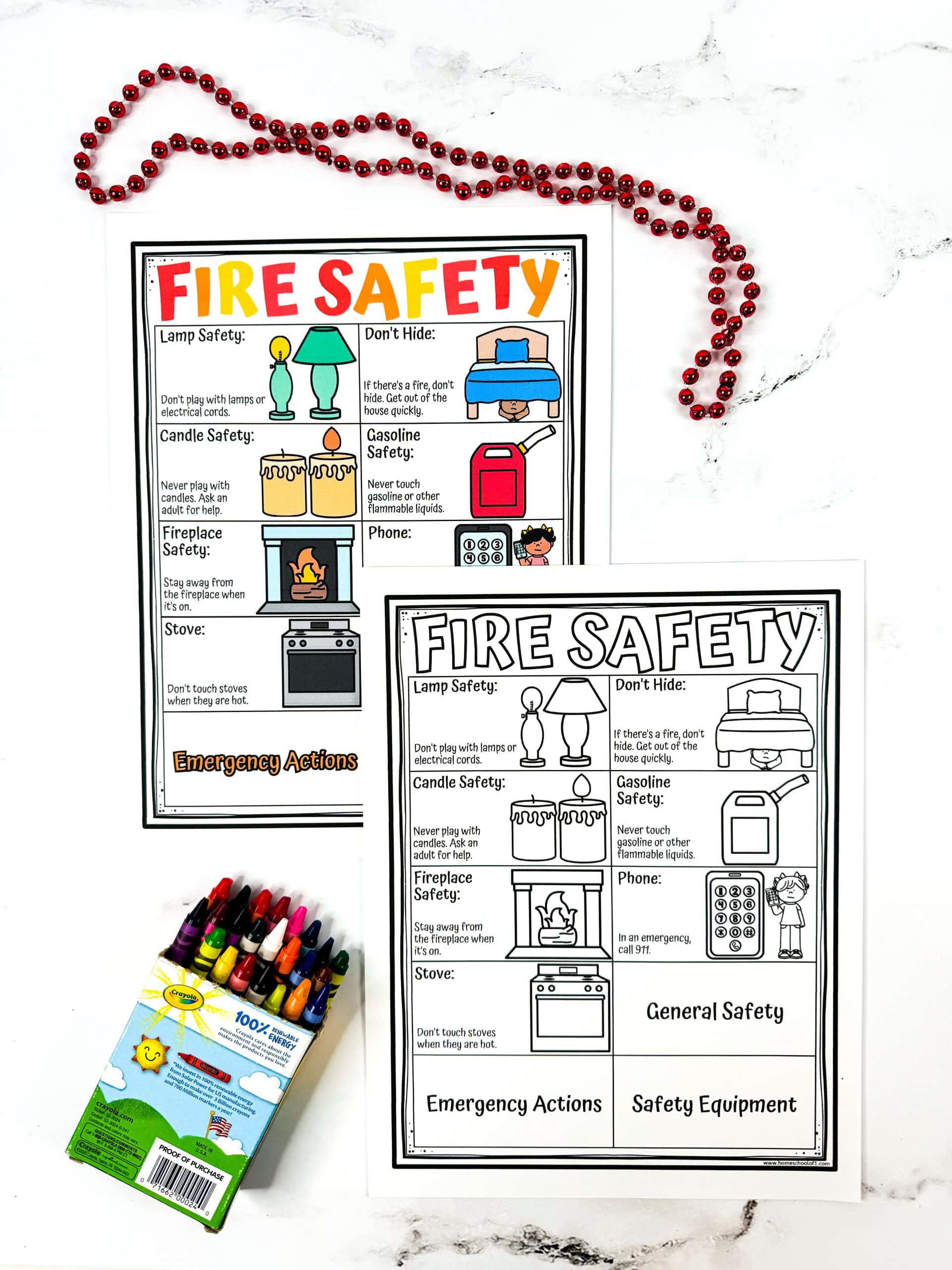 Free Home Fire Safety Worksheet For Kids