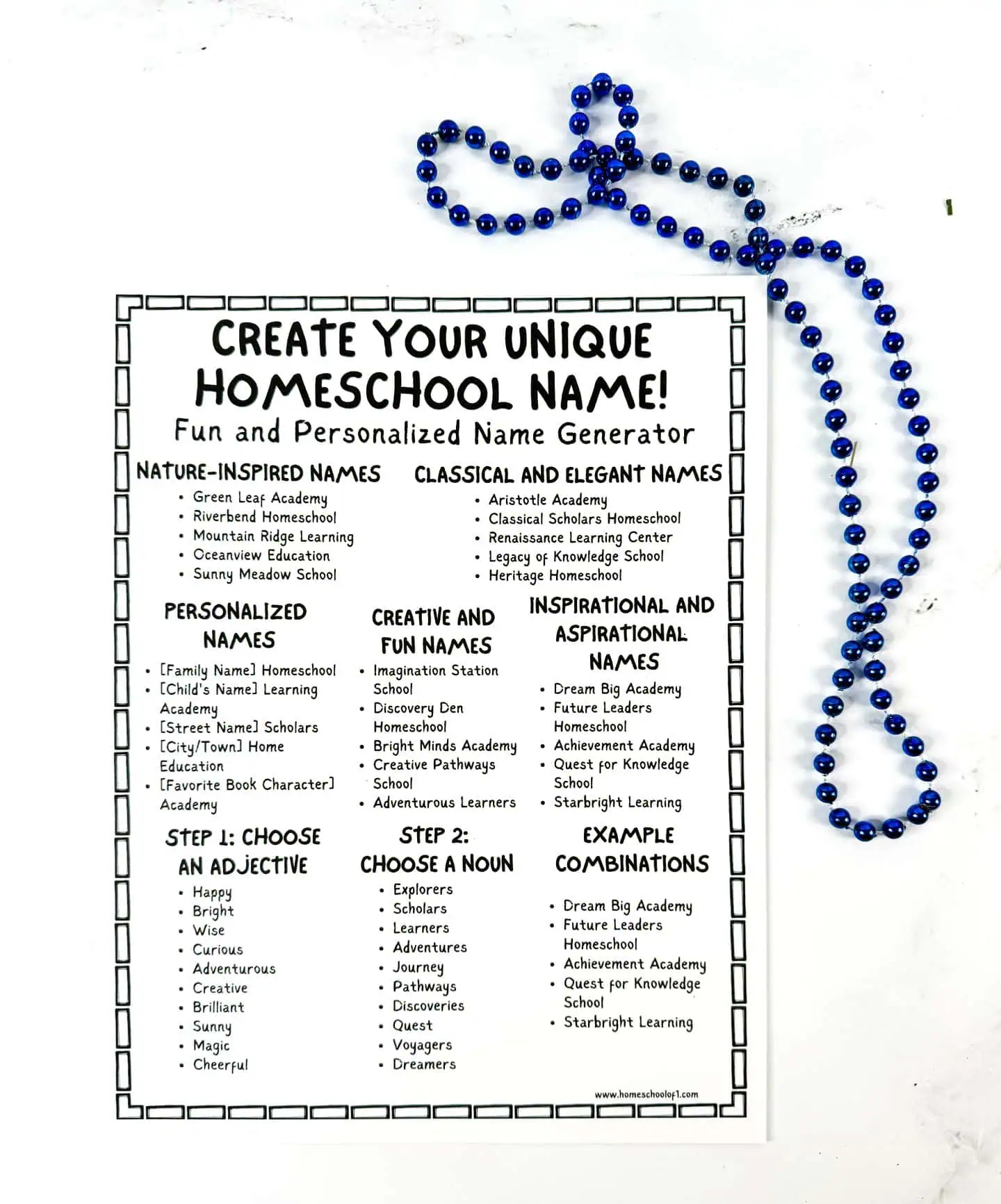 Homeschool Name Generator Finding The Perfect Name