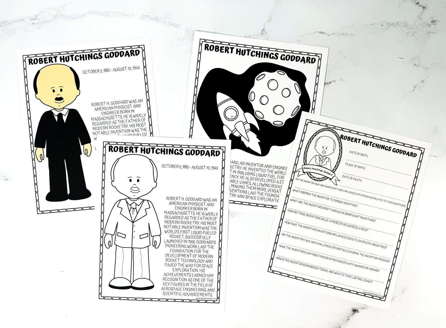 robert goddard worksheets