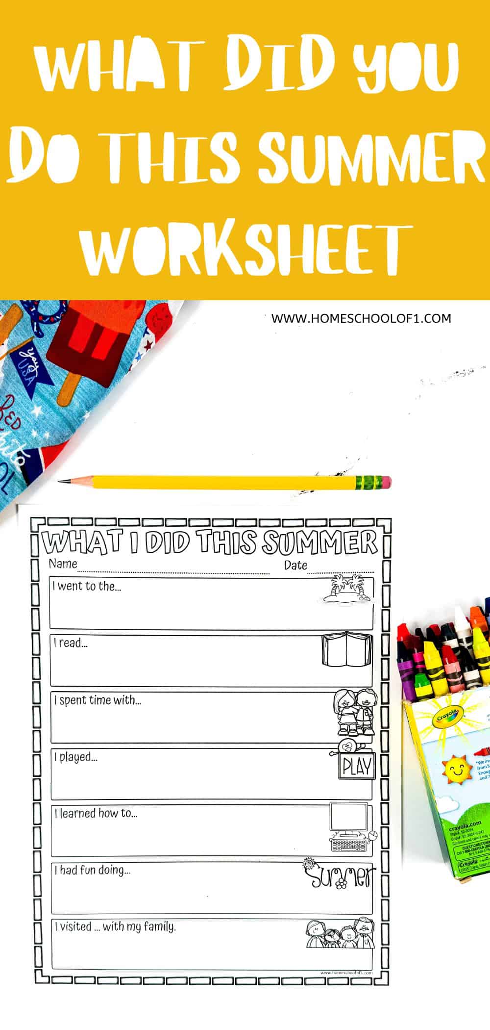 What I Did This Summer Worksheet