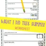 what i did this summer worksheet