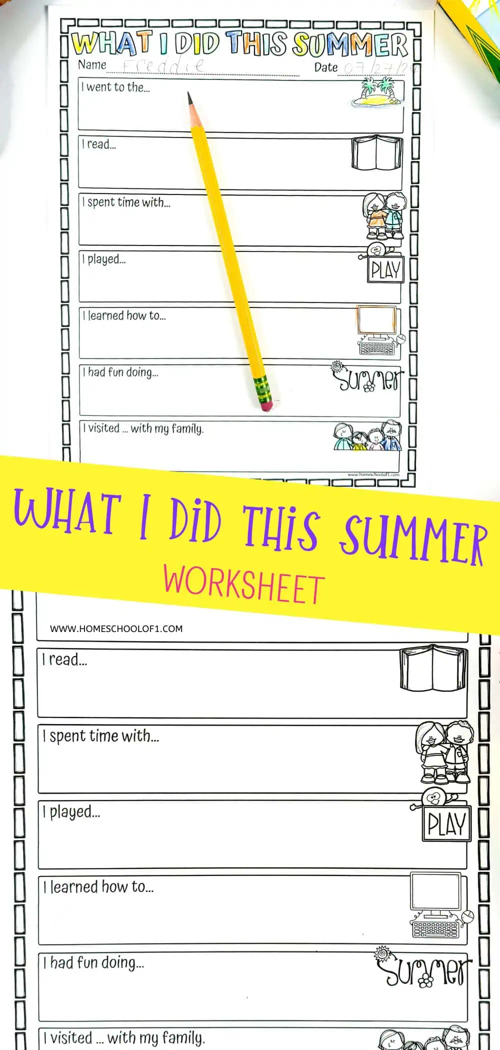 What Did You Do This Summer Worksheet