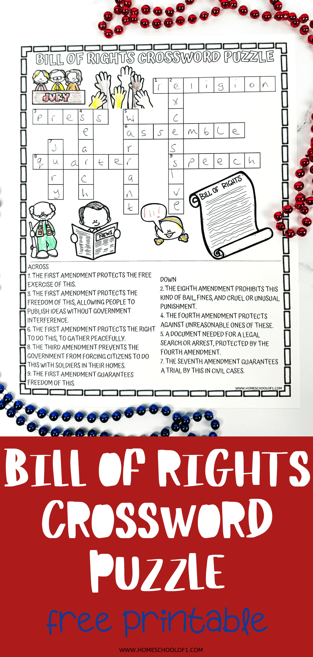 Bill of Rights Crossword Puzzle (Free Printable) Bill of Rights Crossword Puzzle (Free Printable)