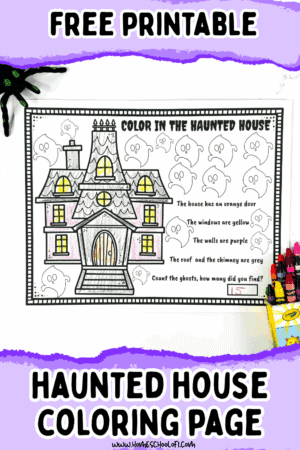 Free Haunted House Coloring Page
