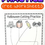 halloween cutting practice worksheet