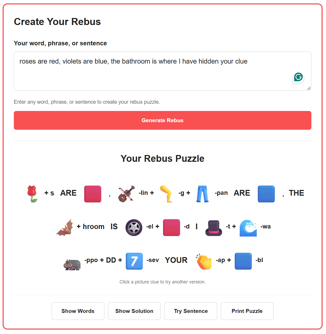 rebus puzzle for an escape room