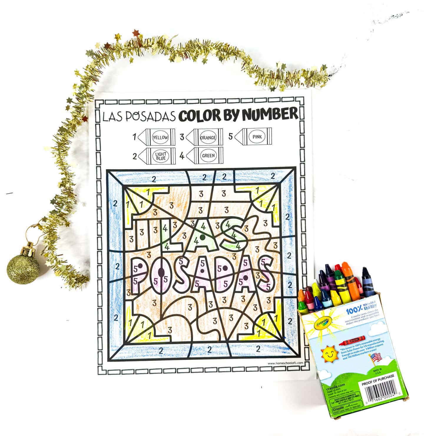 FREE LAS POSADAS COLOR BY NUMBER PRINTABLE