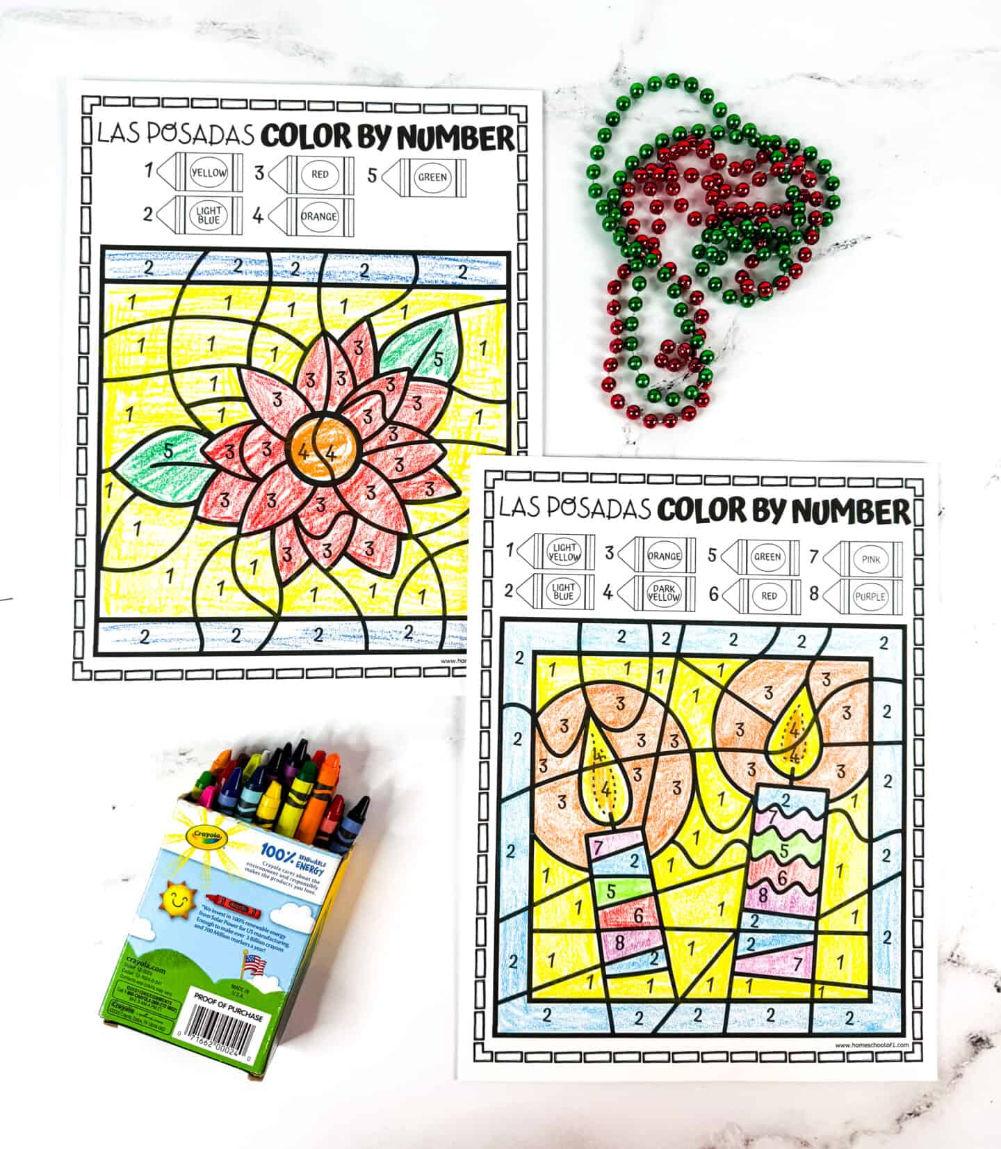 FREE LAS POSADAS COLOR BY NUMBER PRINTABLES