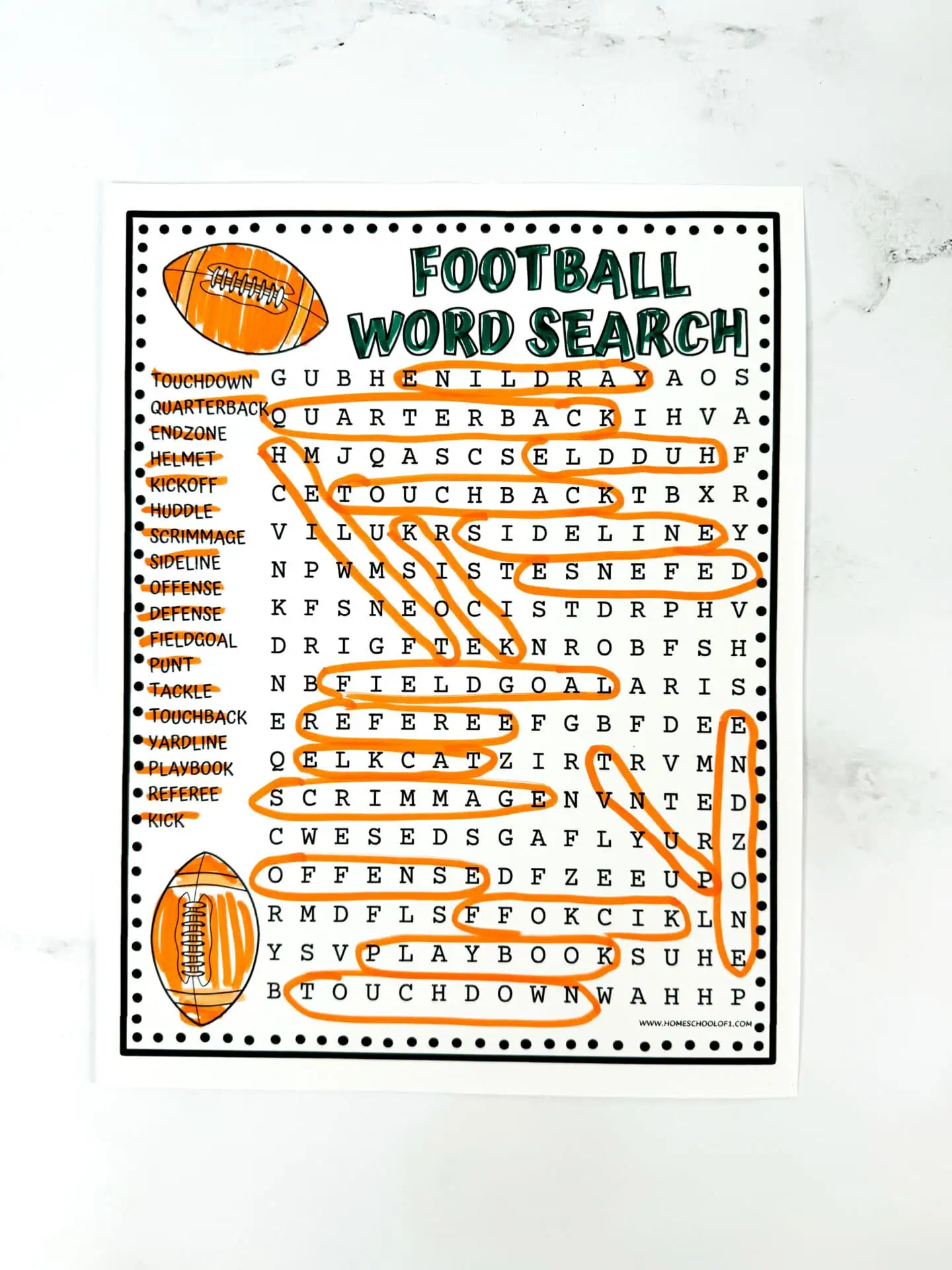 Free Football Word Search Printable Free football word search printable