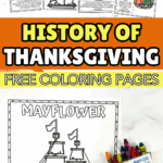 Free printable Thanksgiving story booklet with coloring pages to teach kids about the first Thanksgiving.