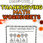 Free Thanksgiving math worksheets for kindergarten, including counting, number recognition, and pattern activities with turkeys, pumpkins, and pilgrim hats.