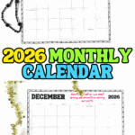 Printable 2026 monthly calendar pages for October and December with U.S. holidays included, designed for kids and families.