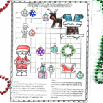 Free printable Christmas crossword puzzle for kids with holiday-themed clues and cheerful coloring elements like Santa and gifts.