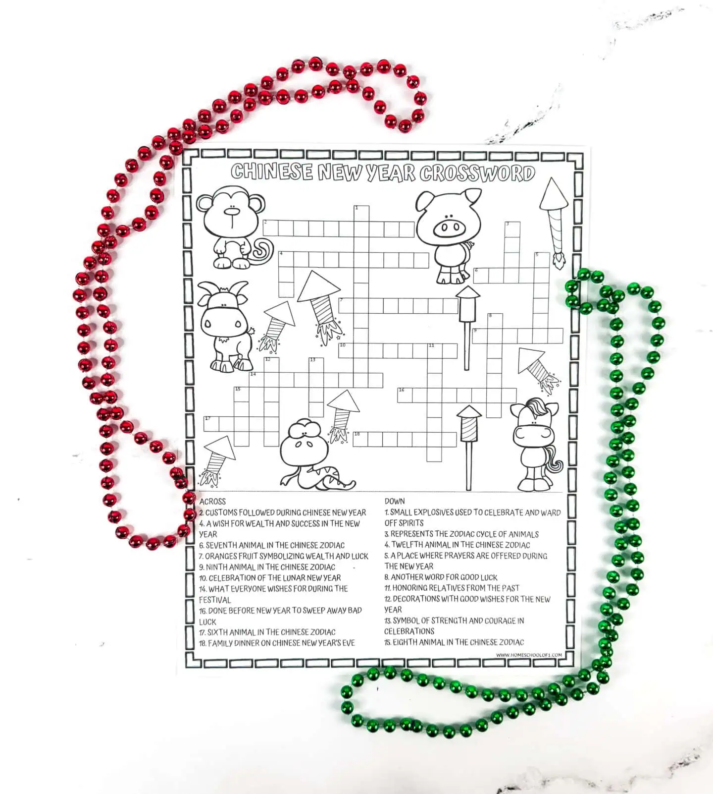 Free Chinese New Year Crossword Puzzle Printable